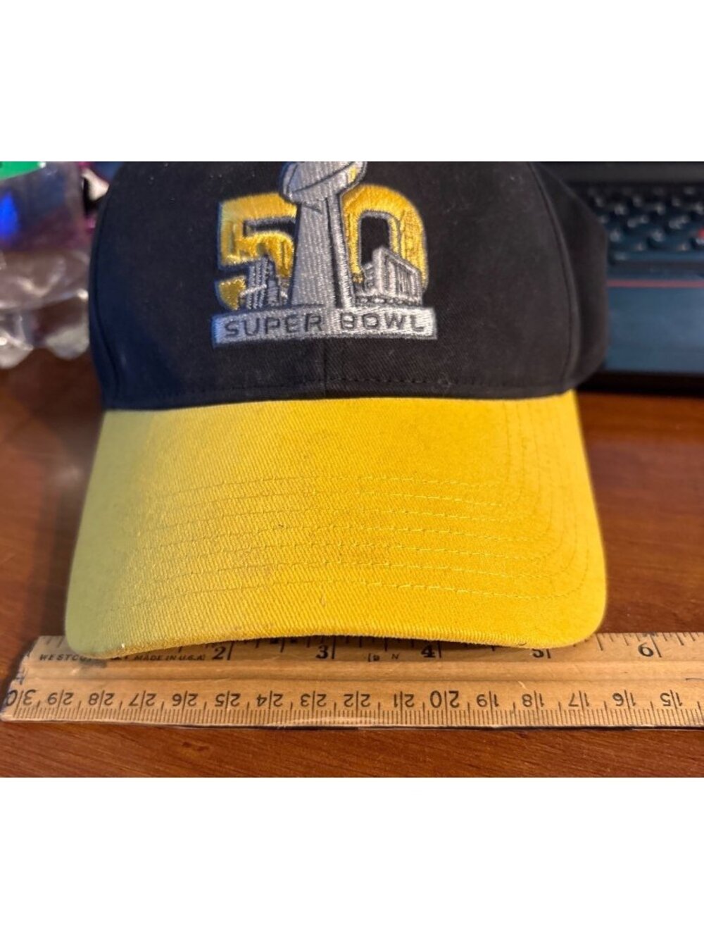 Super Bowl 50 Youth Hat By 47 Brand Black & Yellow Adjustable Cap - Picture 11 of 13